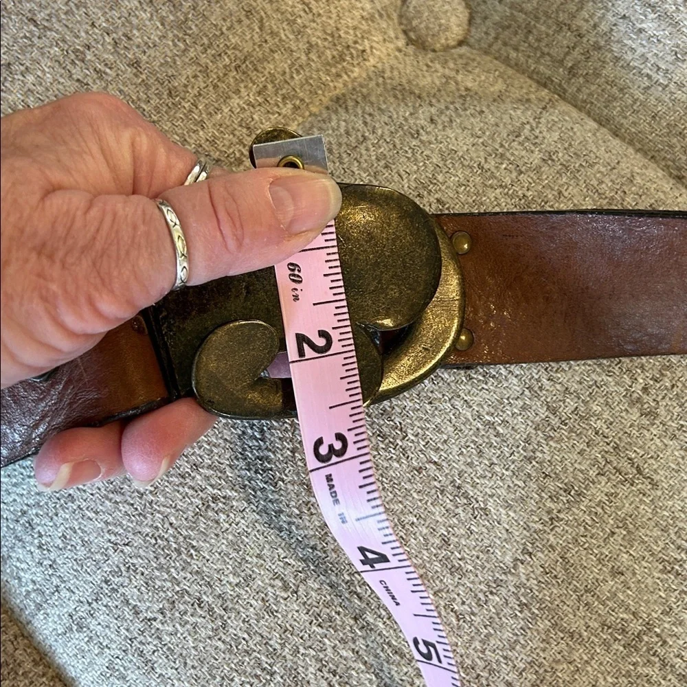 ERICSON BEAMON LEATHER BELT WITH DECORATIVE BUCKLE FOR GOYPHON NEW YORK